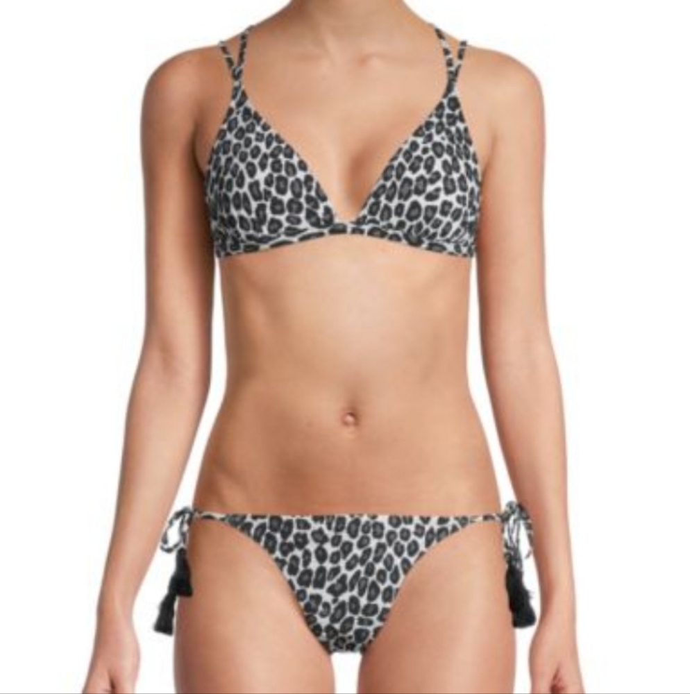 Michael Kors Collection 2-Piece Animal-Print Bikini Set, size 10